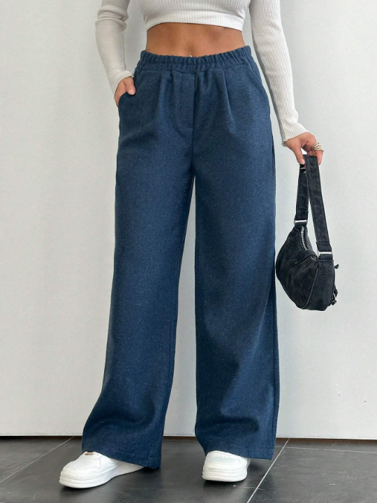 Women's Elastic Waist Wide Leg Pants