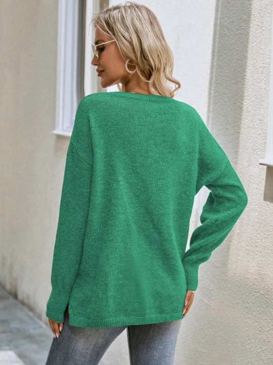 LUNE V-neck Drop Shoulder Sweater Pullover