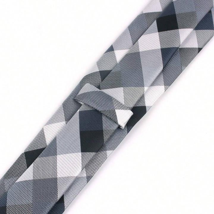 New Jacquard Woven Neck Tie For Men Classic Check Ties Fashion Polyester Mens Necktie For Wedding Business Suit Plaid Tie