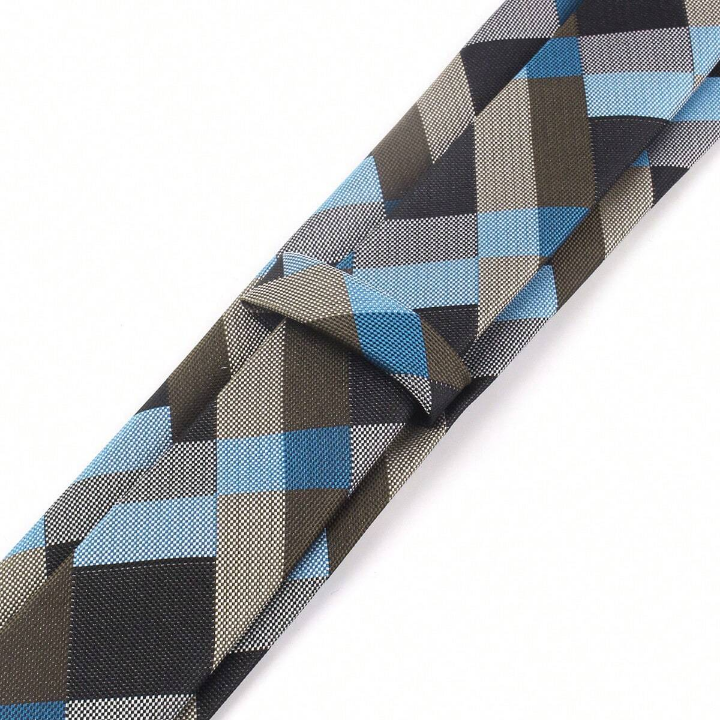 New Jacquard Woven Neck Tie For Men Classic Check Ties Fashion Polyester Mens Necktie For Wedding Business Suit Plaid Tie