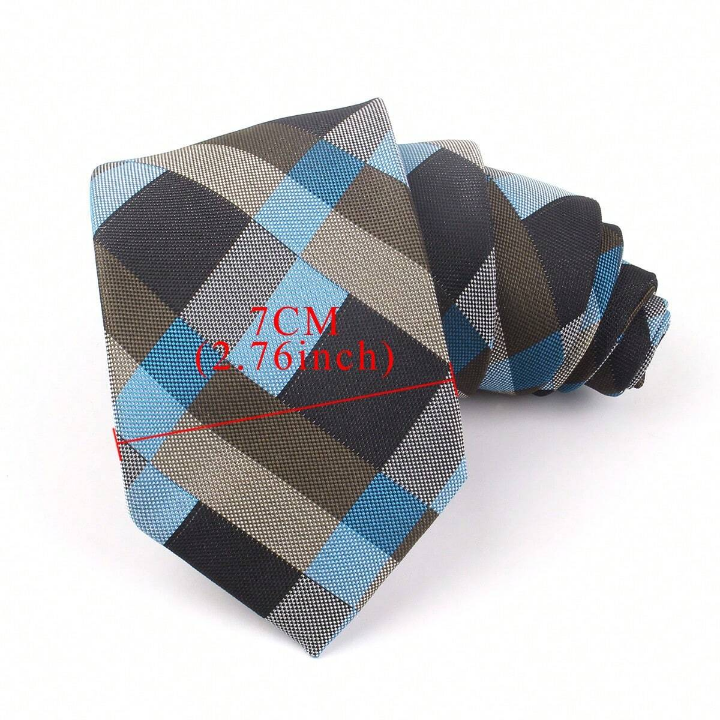 New Jacquard Woven Neck Tie For Men Classic Check Ties Fashion Polyester Mens Necktie For Wedding Business Suit Plaid Tie