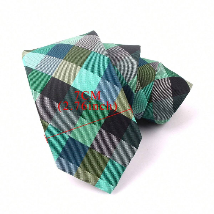 New Jacquard Woven Neck Tie For Men Classic Check Ties Fashion Polyester Mens Necktie For Wedding Business Suit Plaid Tie