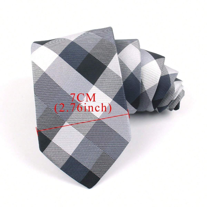 New Jacquard Woven Neck Tie For Men Classic Check Ties Fashion Polyester Mens Necktie For Wedding Business Suit Plaid Tie