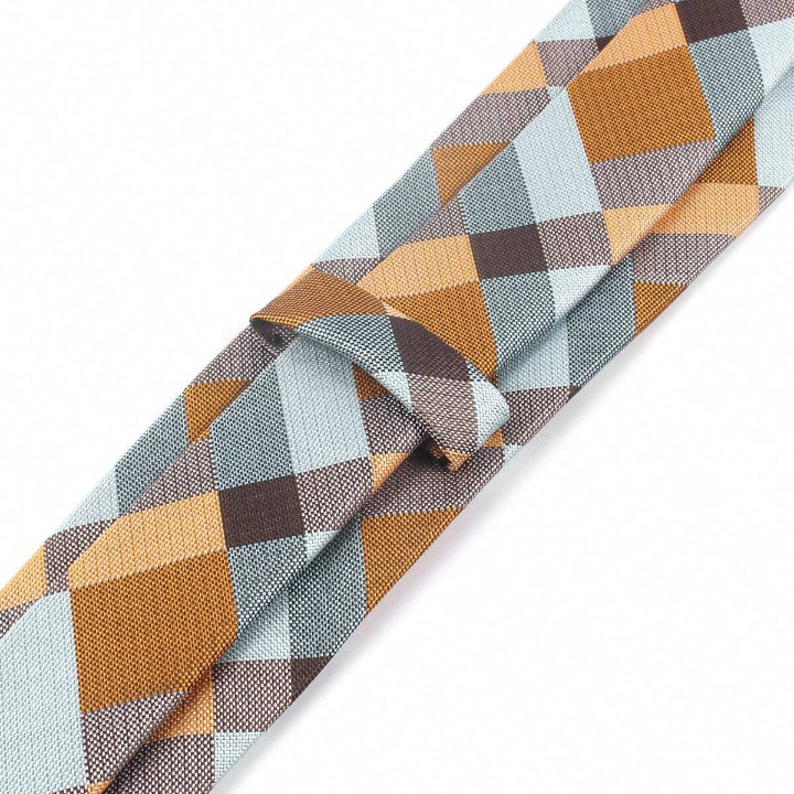 New Jacquard Woven Neck Tie For Men Classic Check Ties Fashion Polyester Mens Necktie For Wedding Business Suit Plaid Tie