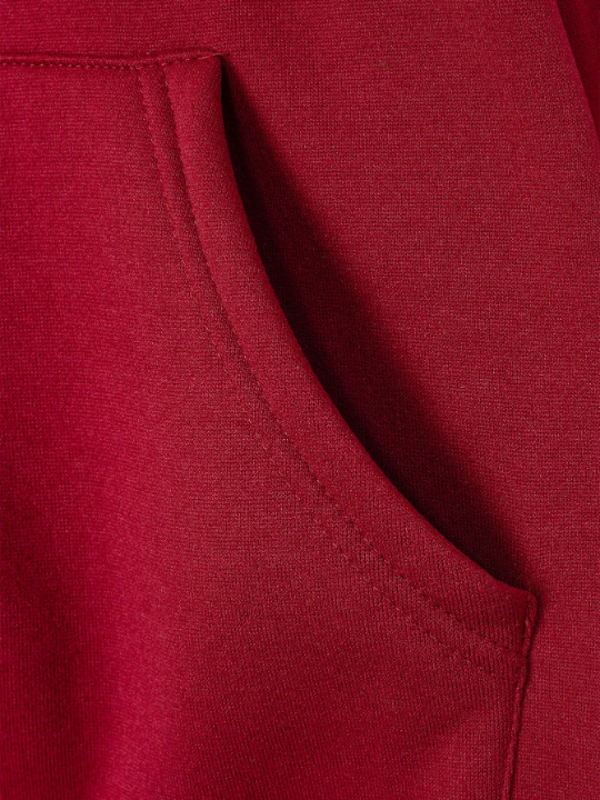 Manfinity Homme Loose Men's Letter Printed Zip-Up Hoodie With Adjustable Drawstring