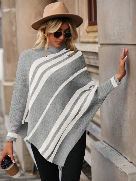 Essnce Women's Striped Batwing Sleeve Sweater