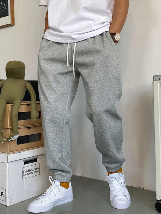 Manfinity Homme Men's Solid Color Drawstring Waist Sweatpants