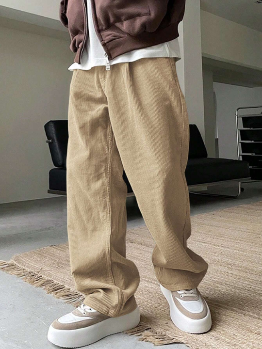 Manfinity Homme Loose-Fit Men's Casual Straight-Leg Pants