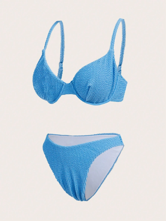 DD+ Ladies' Solid Color Swimsuit Set