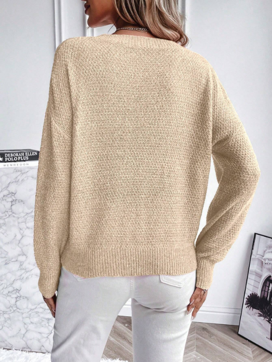 LUNE Solid Color Drop Shoulder Women's Sweater