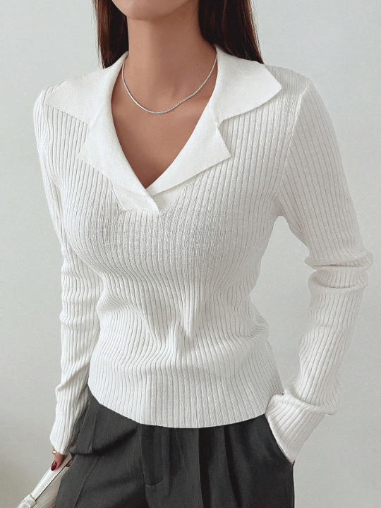 DAZY Women'S Sweater With Ribbed Knit