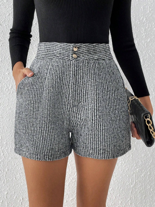 Priv High-waist Shorts With Slanted Pockets