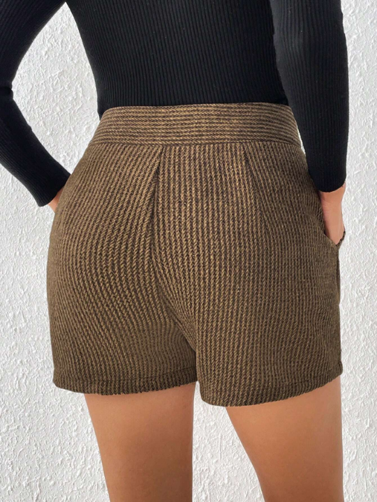 Priv High Waist Shorts With Slanted Pockets