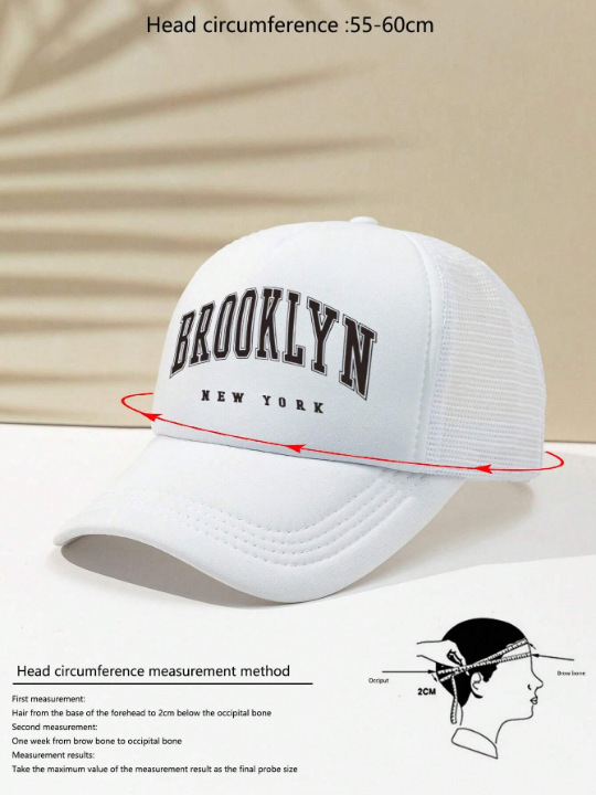 1pc Unisex Printed Letter Outdoor Breathable Adjustable Mesh Baseball Cap