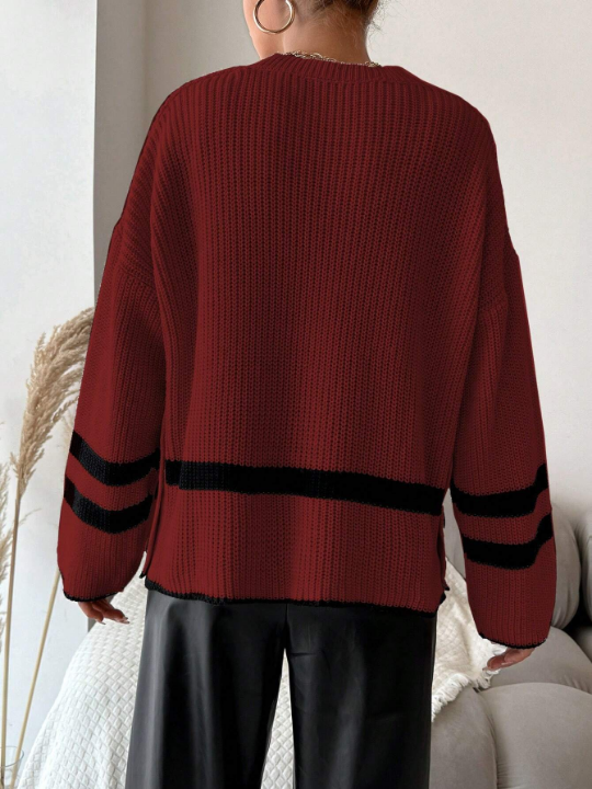 Women's Striped Color Block Sweater