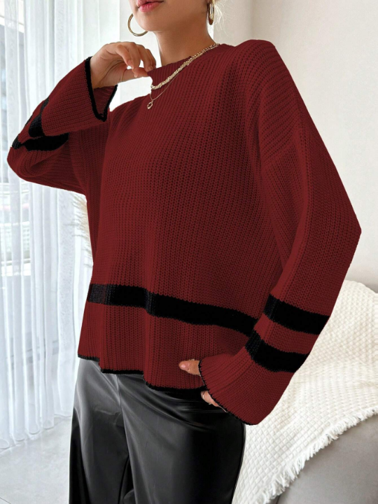 Women's Striped Color Block Sweater