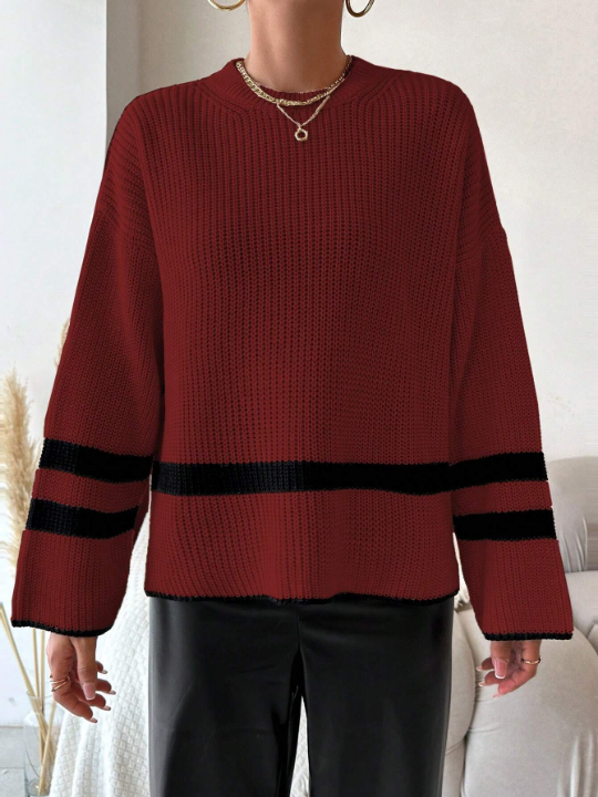 Women's Striped Color Block Sweater