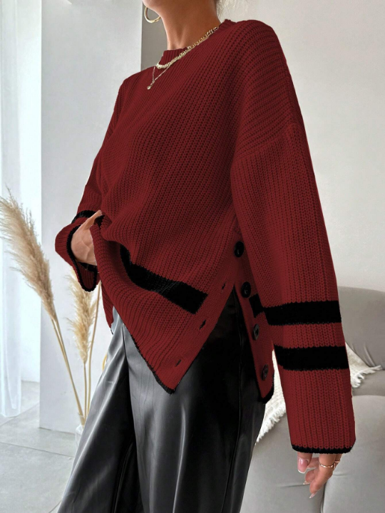 Women's Striped Color Block Sweater