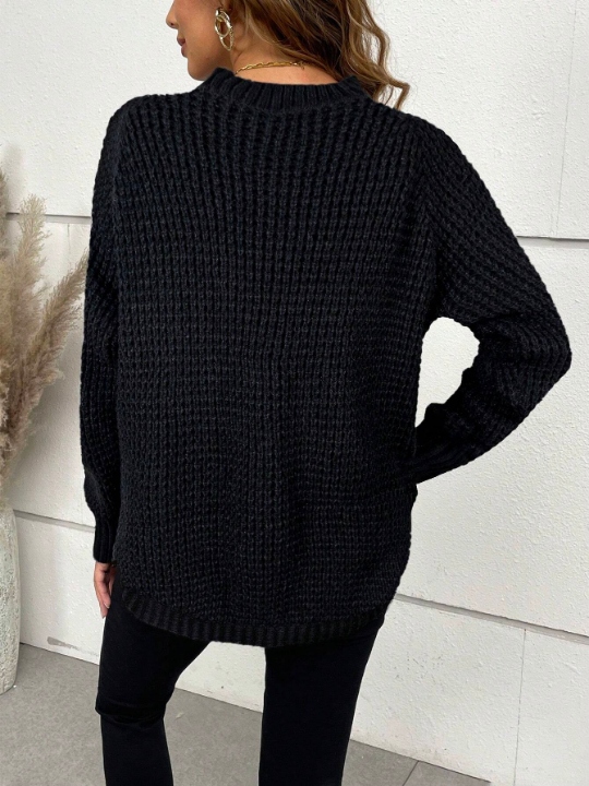 Solid Raglan Sleeve Sweater