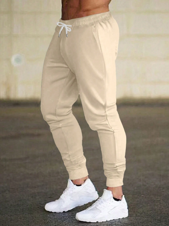 Men's Solid Color Drawstring Waist Sweatpants