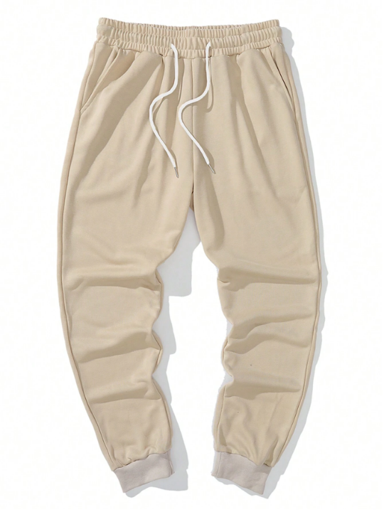 Men's Solid Color Drawstring Waist Sweatpants