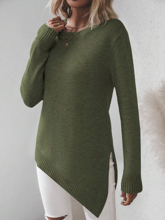 Frenchy Women'S Irregular Hem Sweater