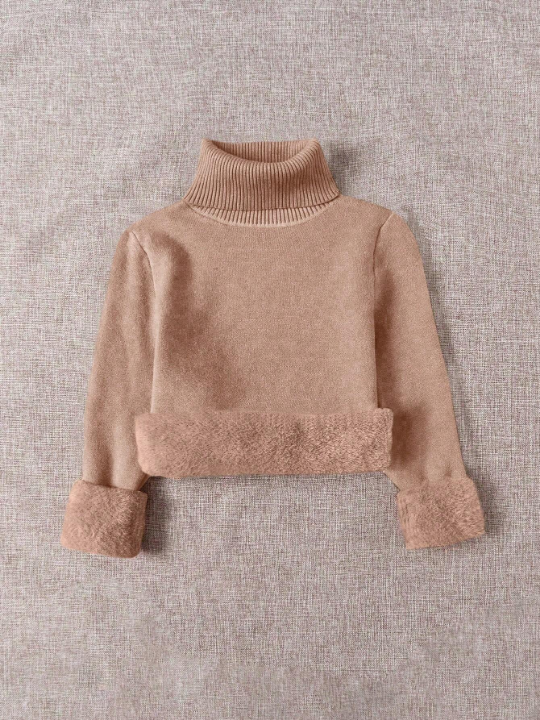 Essnce High Neck Inner-fleece Sweater For Warmth