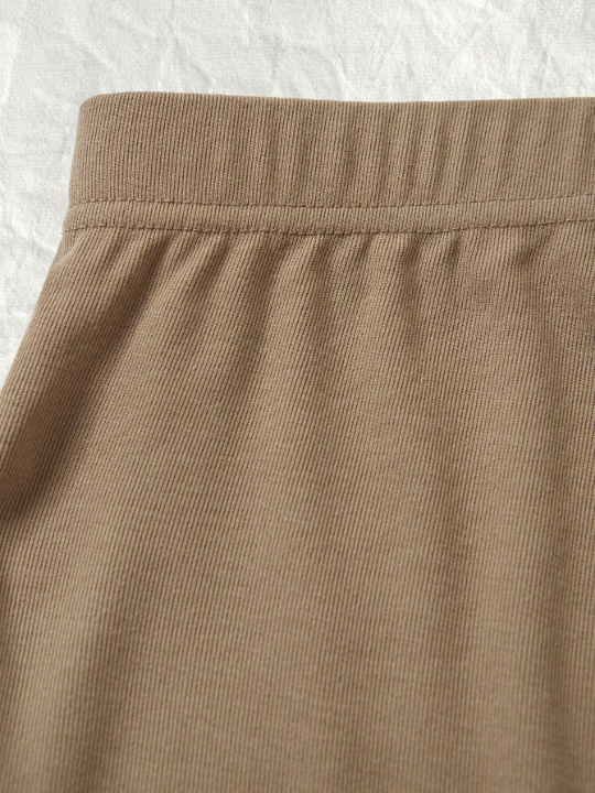 EZwear Ladies' Solid Color Drawstring Pleated Skirt