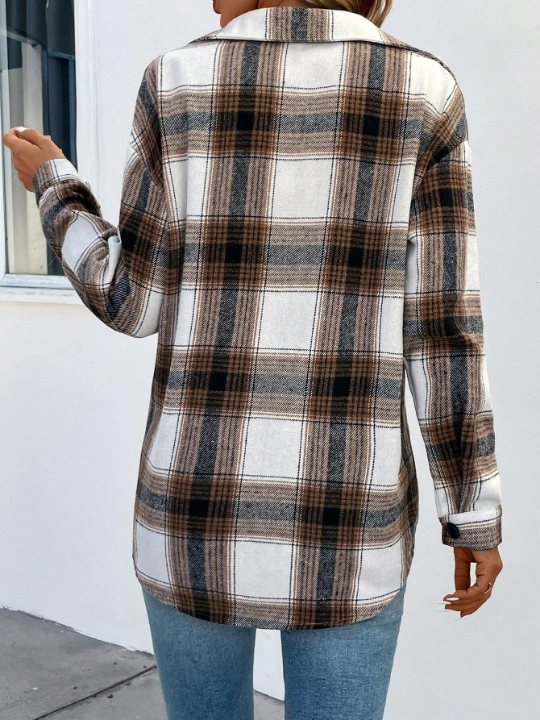 LUNE Plaid Drop Shoulder Coat