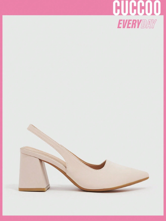 Cuccoo Everyday Collection Point Toe Satin Slingback Pumps