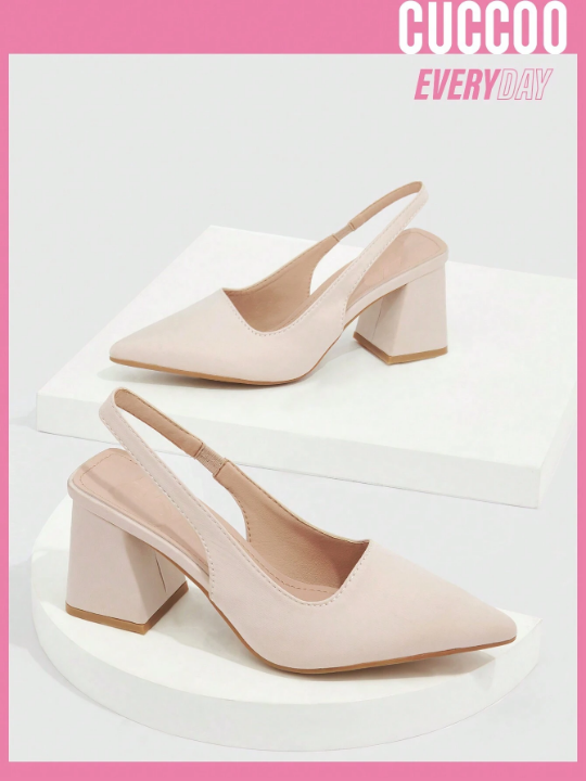 Cuccoo Everyday Collection Point Toe Satin Slingback Pumps