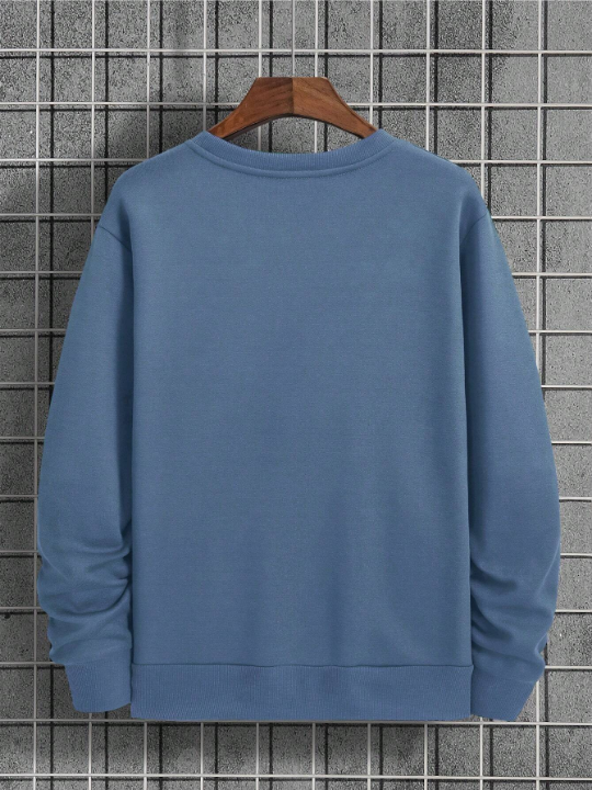 Men's Round Neck Drop-shoulder Long Sleeve Fleece Sweatshirt