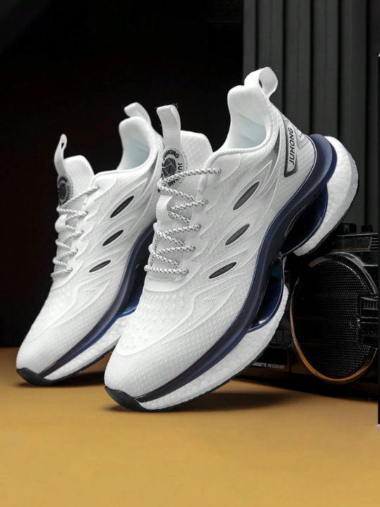 Men's White Sneakers, Breathable, Shock-absorbing, Elastic And Wear-resistant Casual Sneakers