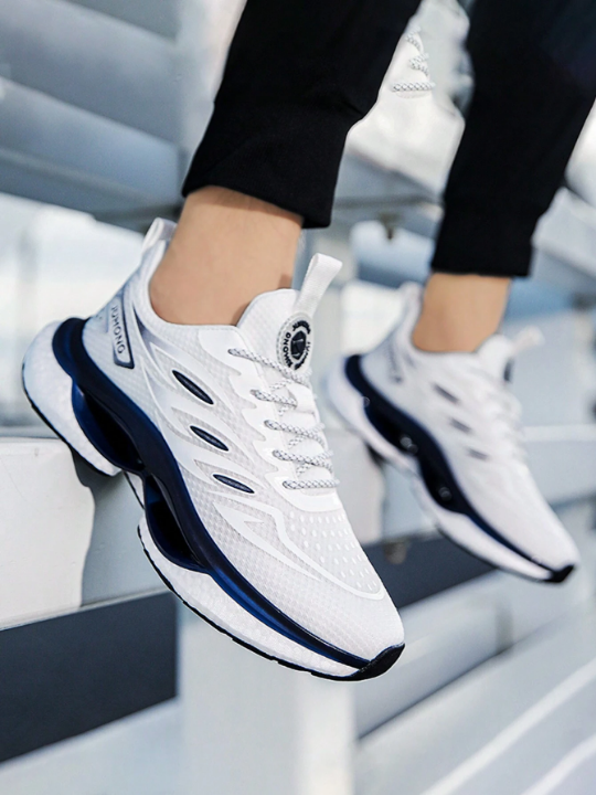 Men's White Sneakers, Breathable, Shock-absorbing, Elastic And Wear-resistant Casual Sneakers