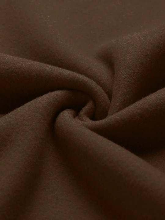 Men's Letter Printed Round Neck Casual Fleece Sweatshirt