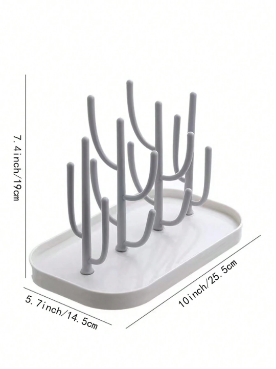 1pc Baby Bottle Drying Rack With Detachable Tray, Large Capacity Bottle Drying Rack For Fast Draining And Air Drying Of Baby Bottle Nipple Drying Rack, Detachable Bracket Design Drip Rack