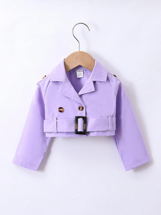 Baby Girls' Casual Short Jacket For Autumn, Perfect For Outdoor Photography