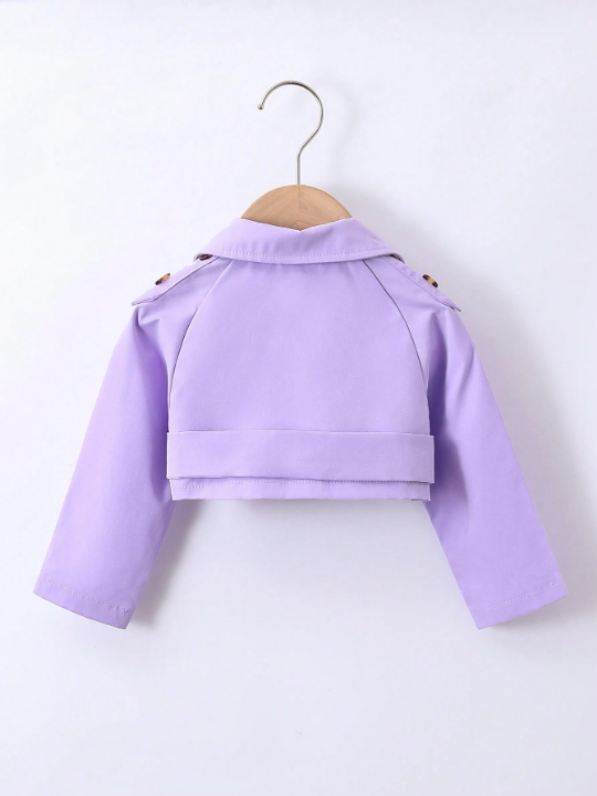 Baby Girls' Casual Short Jacket For Autumn, Perfect For Outdoor Photography