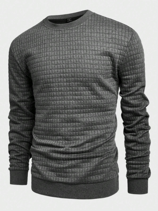 Manfinity Homme Men's Round Neck Long Sleeve Slim Fit Sweatshirt