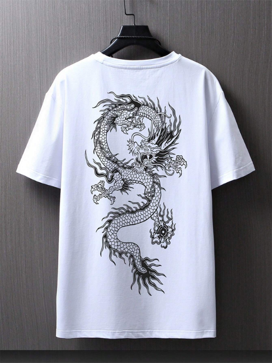 Manfinity EMRG Men's Dragon Printed Short Sleeve T-shirt