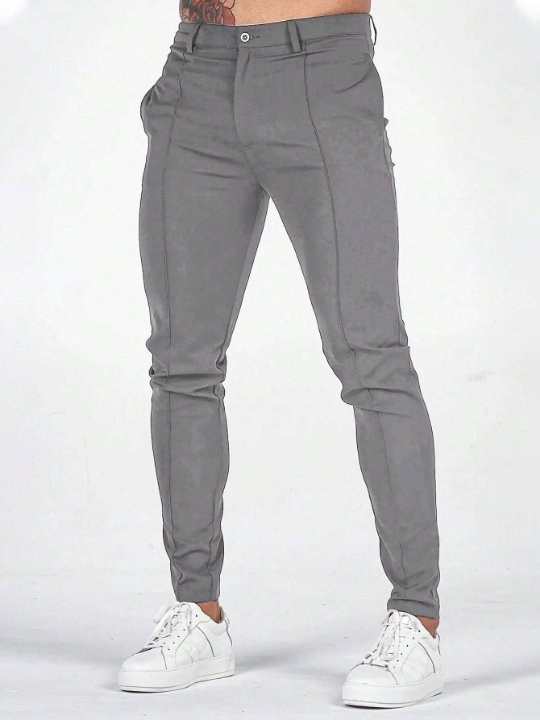 Men's Solid Color Slant Pocket Trousers