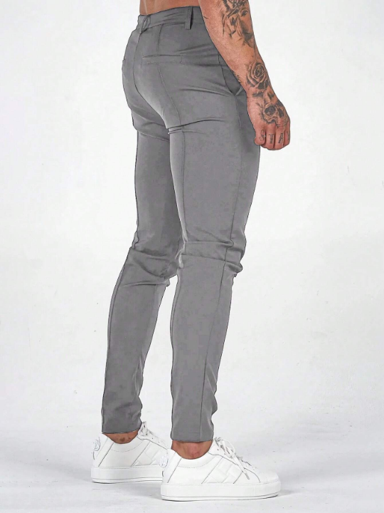 Men's Solid Color Slant Pocket Trousers