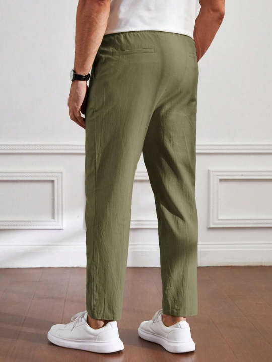 Manfinity Homme Men's Khaki Casual Woven Long Pants