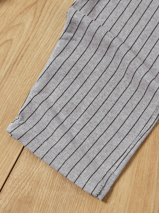 Cottnline Men's Striped Drawstring Waist Pants