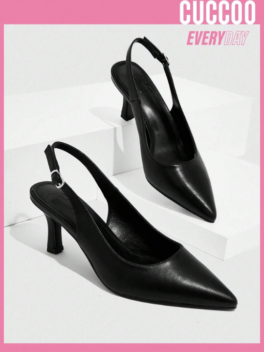 Cuccoo Everyday Collection Woman Shoes Minimalist Stiletto Heeled Pumps, Elegant Slingbacks For Spring And Summer