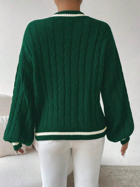 Essnce Color Block Oversized Drop Shoulder Sweater