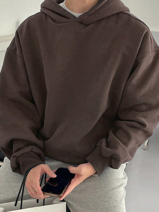DAZY Men's Solid Color Hooded Casual Sweatshirt