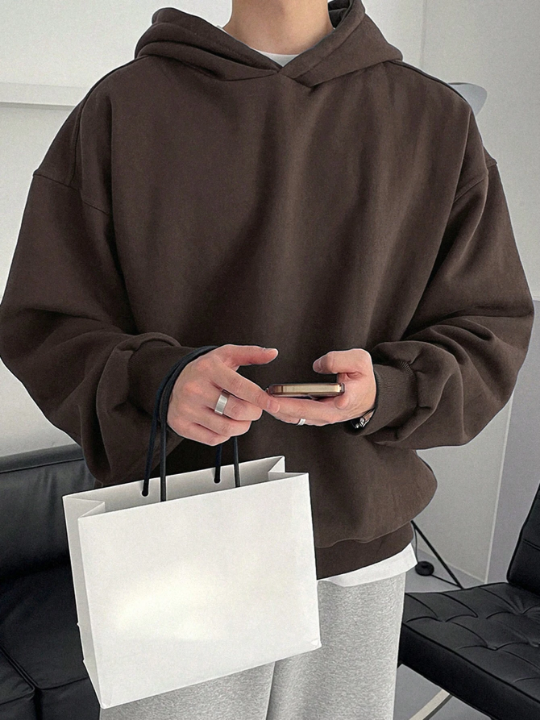 DAZY Men's Solid Color Hooded Casual Sweatshirt