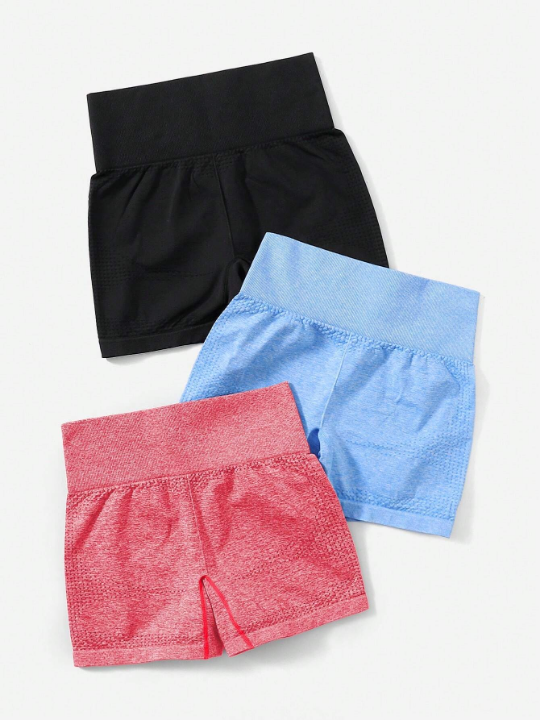 Yoga Basic 3pcs Wide Waistband Sports Shorts