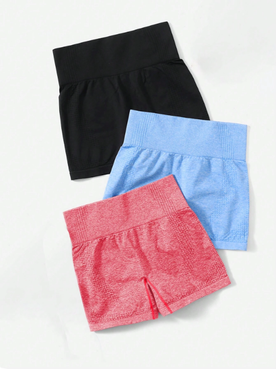 Yoga Basic 3pcs Wide Waistband Sports Shorts